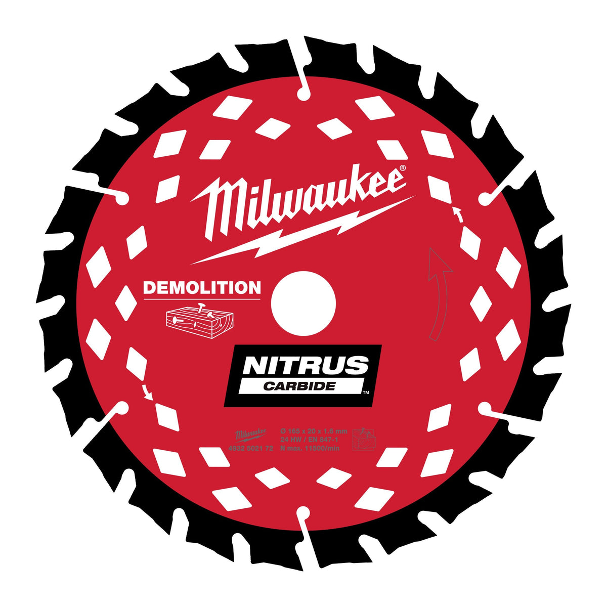 MILWAUKEE Lame de scie Ø165X20X1,6/24 NITRUS - 4932502172