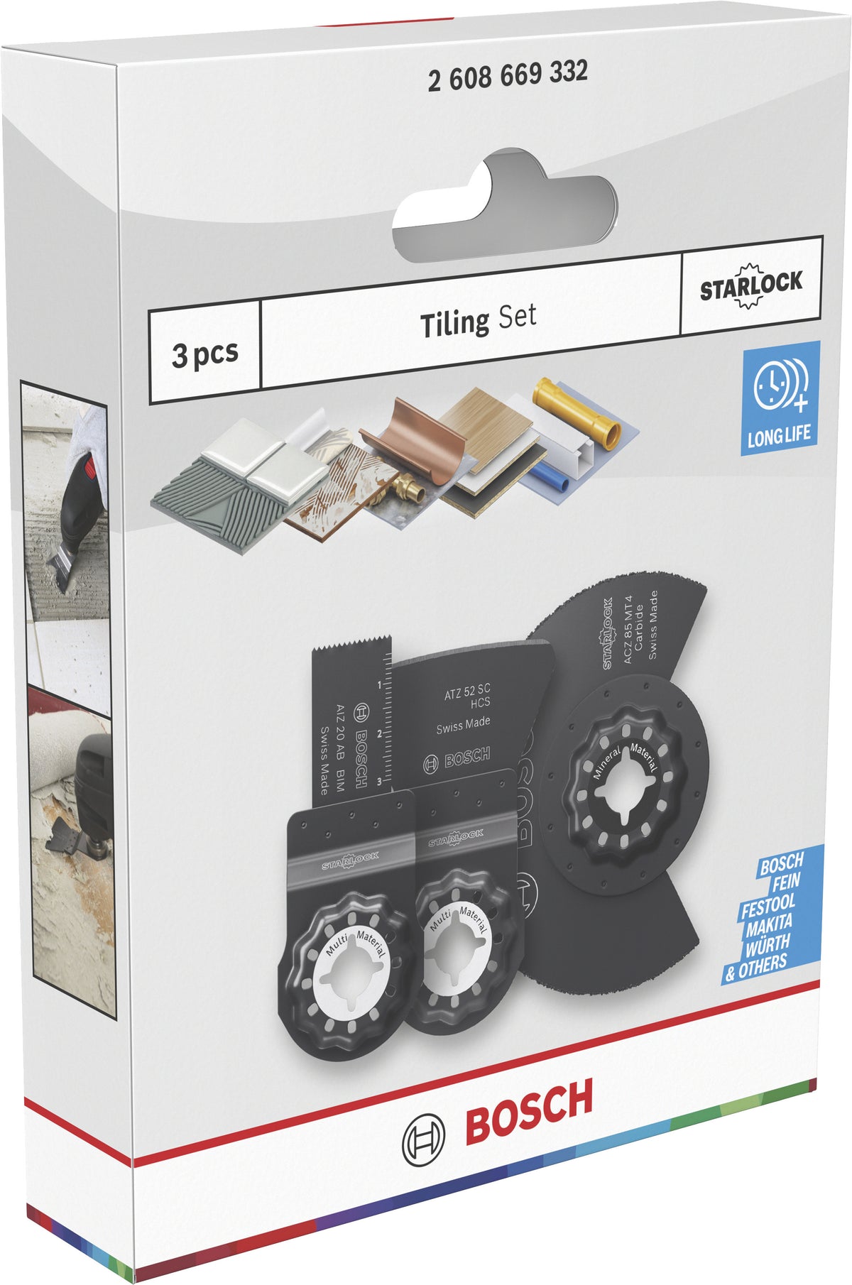 BOSCH Coffret 3 Lames Oscillant Starlock Tiling - 2608669332