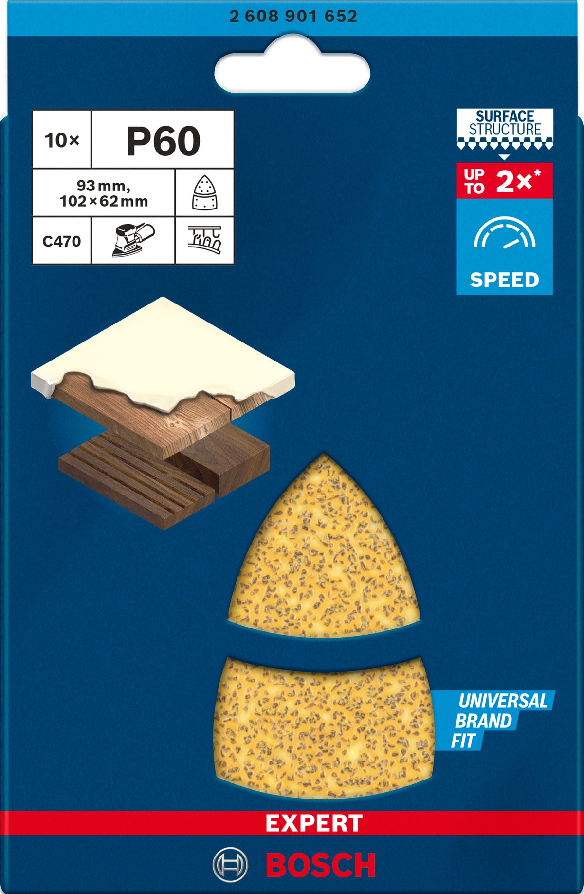 BOSCH EXPERT 10 abrasifs Multi 102x62 mm - C470 - 2608900886