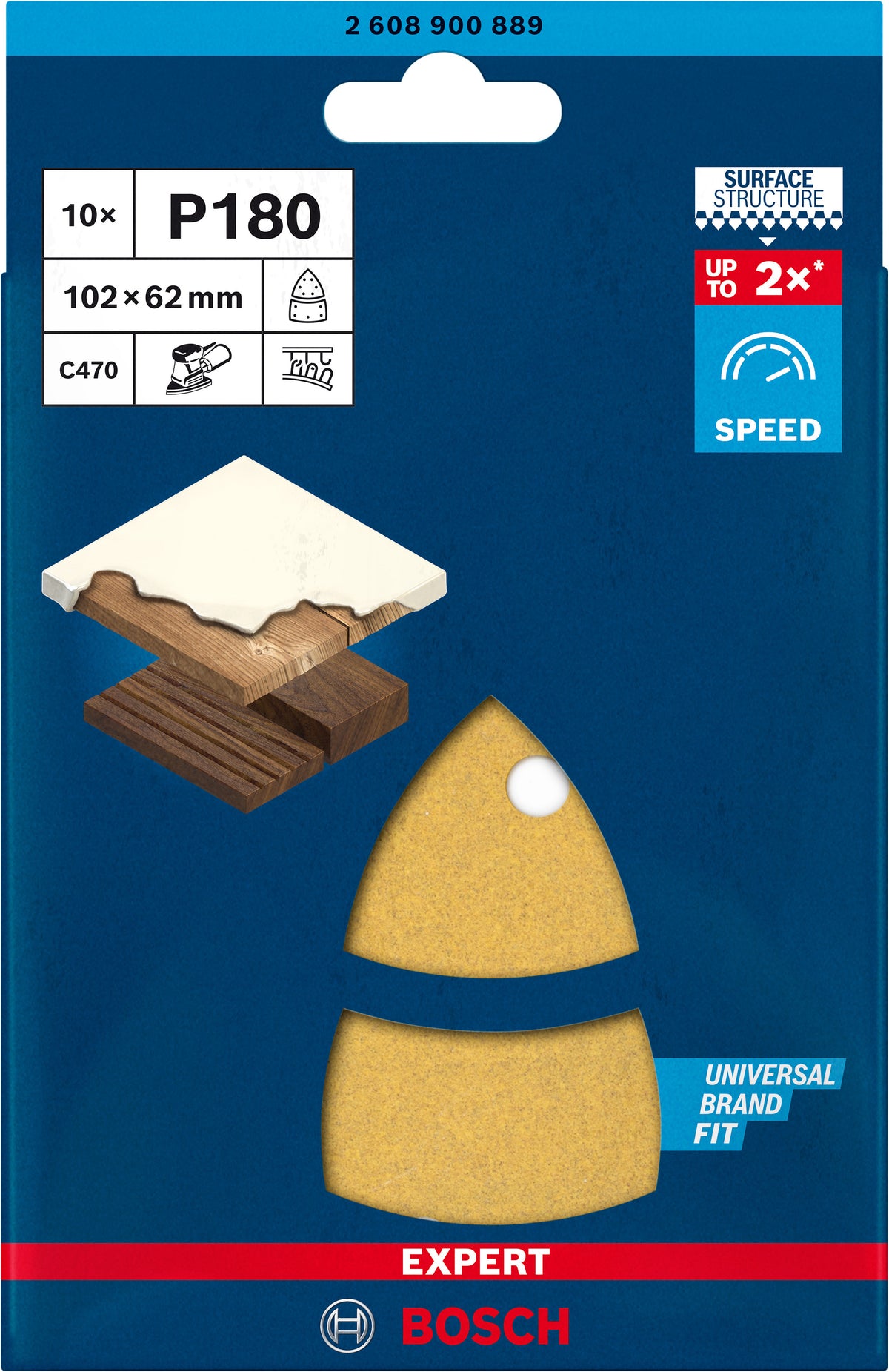BOSCH EXPERT 10 abrasifs Multi 102x62 mm - C470 - 2608900886