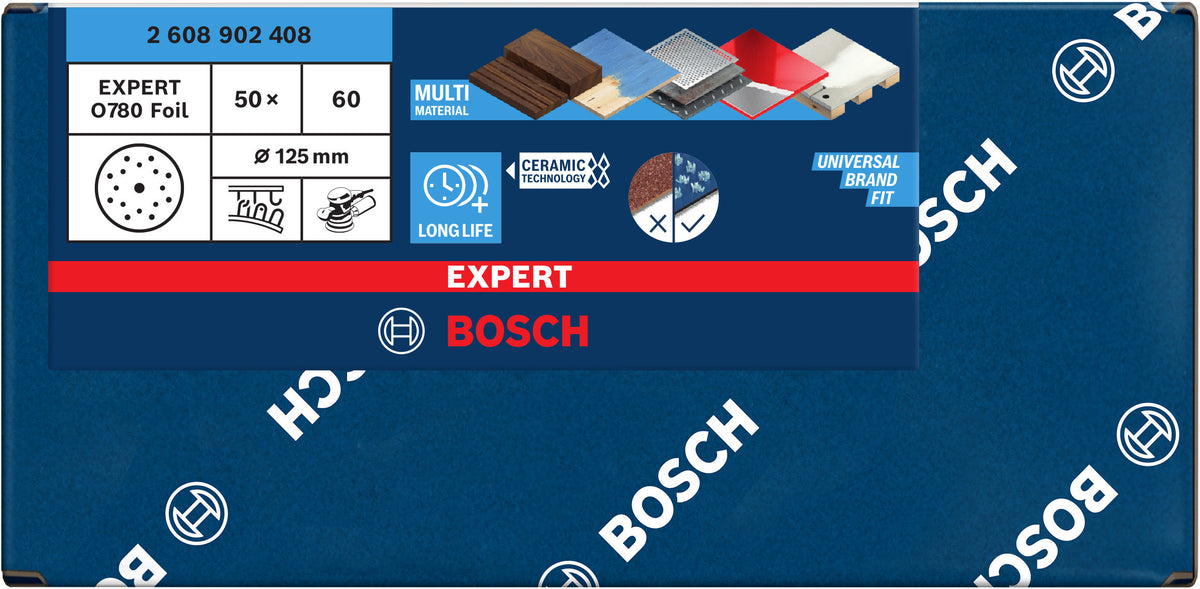 BOSCH EXPERT 50 disques abrasifs multi-trous - O780 - 2608902408