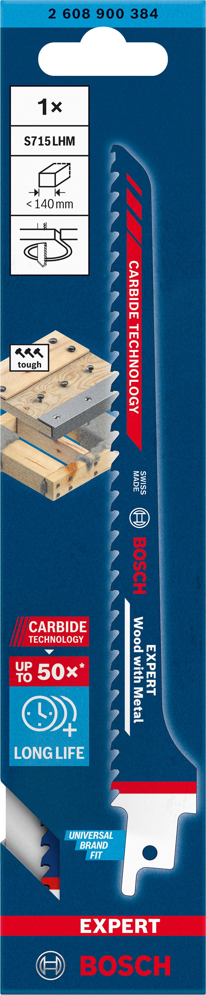 BOSCH EXPERT Lames sabre bois avec clous S 715 LHM - 2608900384
