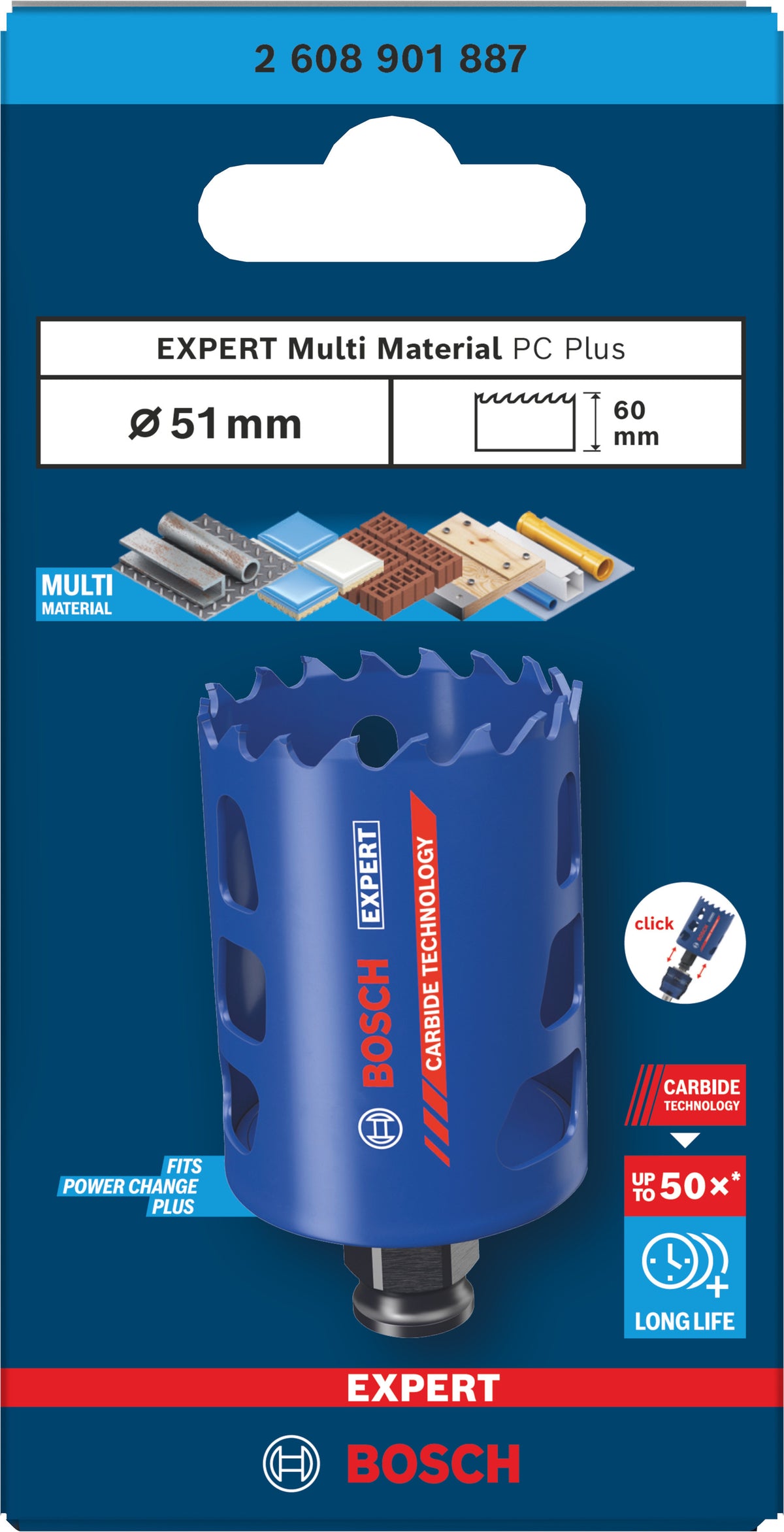 BOSCH EXPERT Scie trépan Multi Material PC Plus - 2608901879
