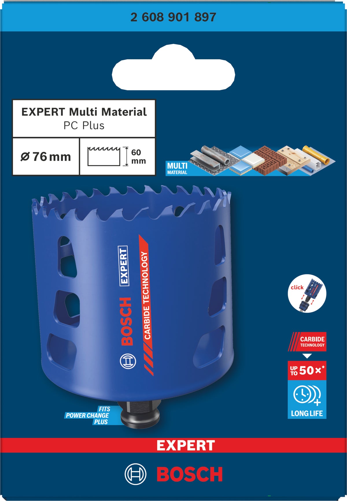 BOSCH EXPERT Scie trépan Multi Material PC Plus - 2608901879