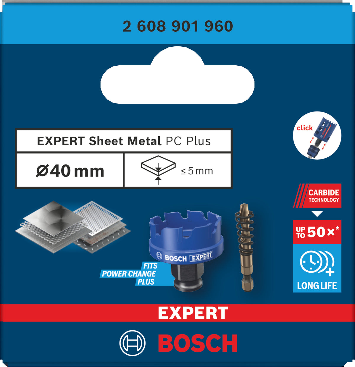 BOSCH EXPERT Scie trépan Sheet Metal PC Plus - 2608901952