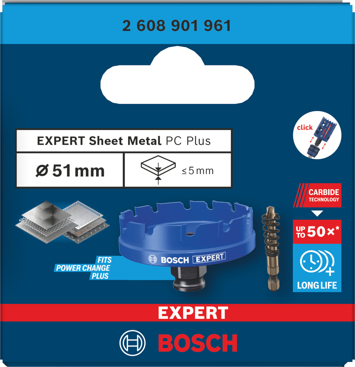 BOSCH EXPERT Scie trépan Sheet Metal PC Plus - 2608901952