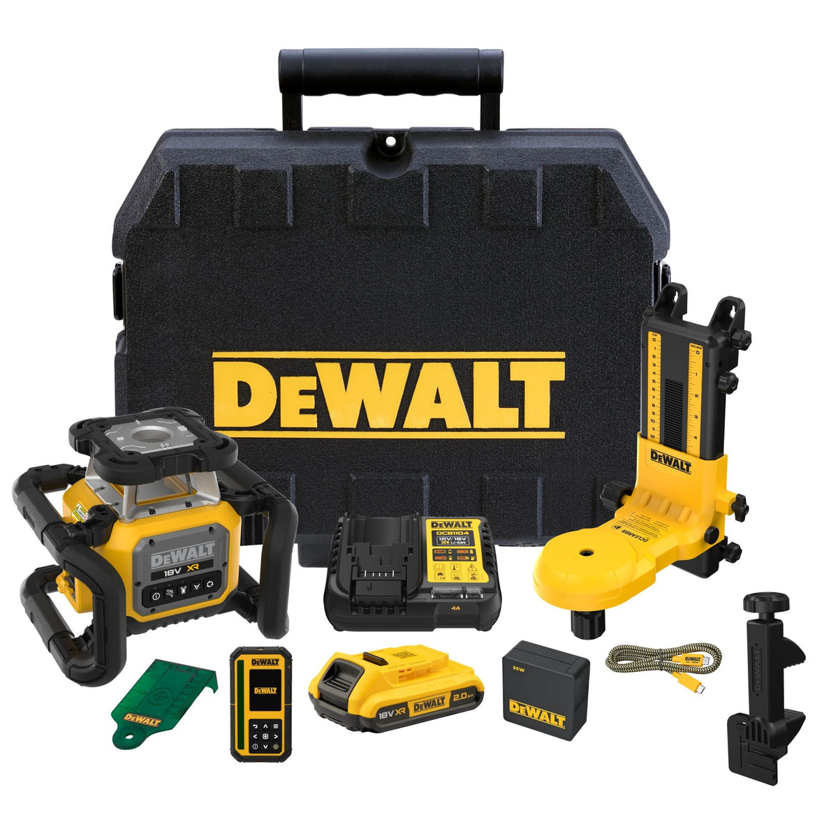 DEWALT Laser rotatif 18V 2Ah simple pente vert - DCLE35122GD1-QW