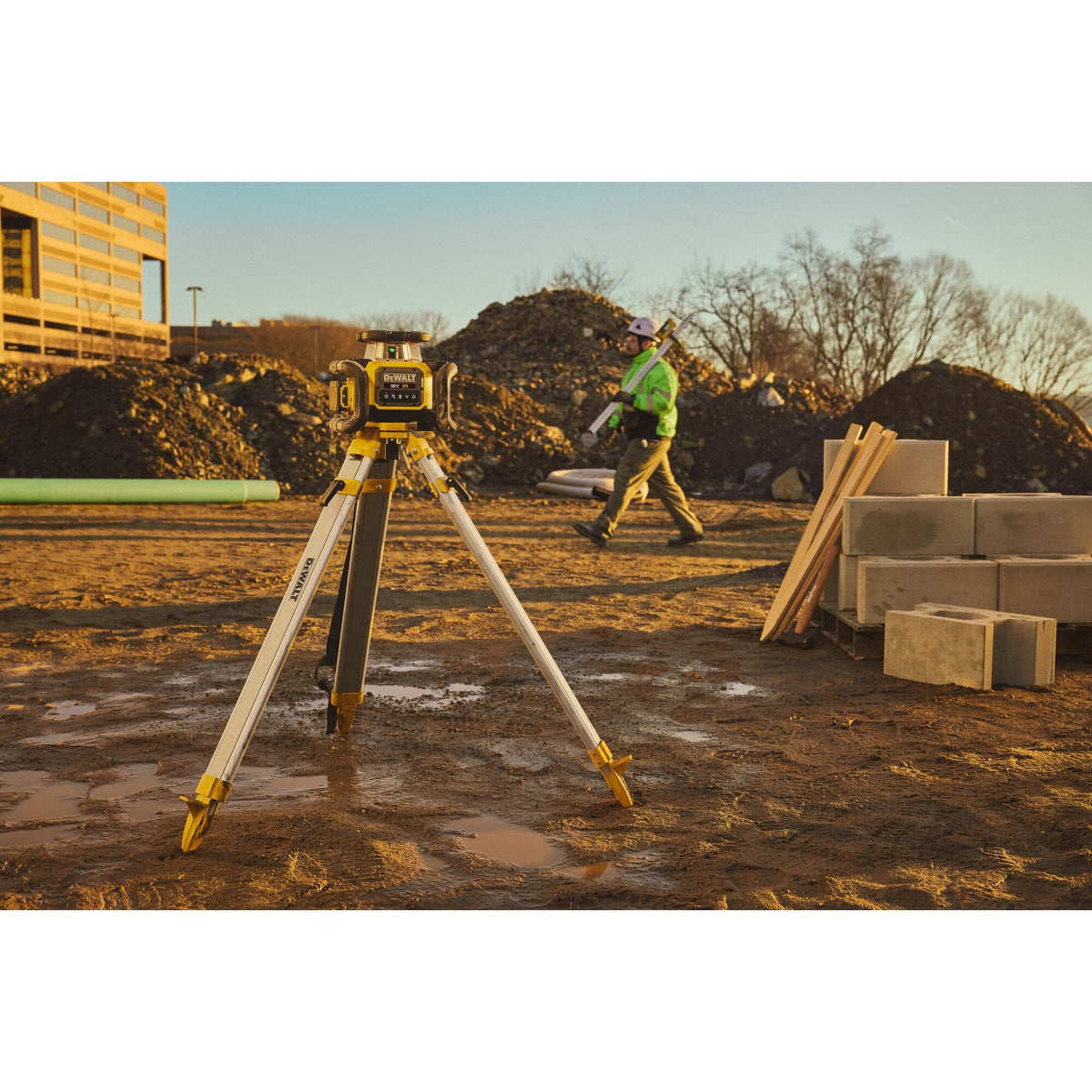 DEWALT Laser rotatif 18V 2Ah simple pente vert - DCLE35122GD1-QW