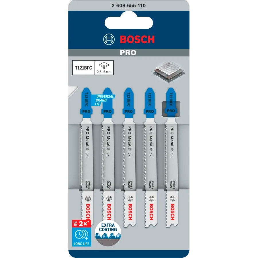 BOSCH Lames de scie sauteuse métal Speed for Metal T121BF - 2608655110