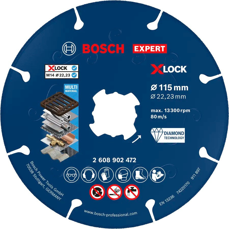 BOSCH EXPERT Disque diamant métal X-LOCK 115mm - 2608902472