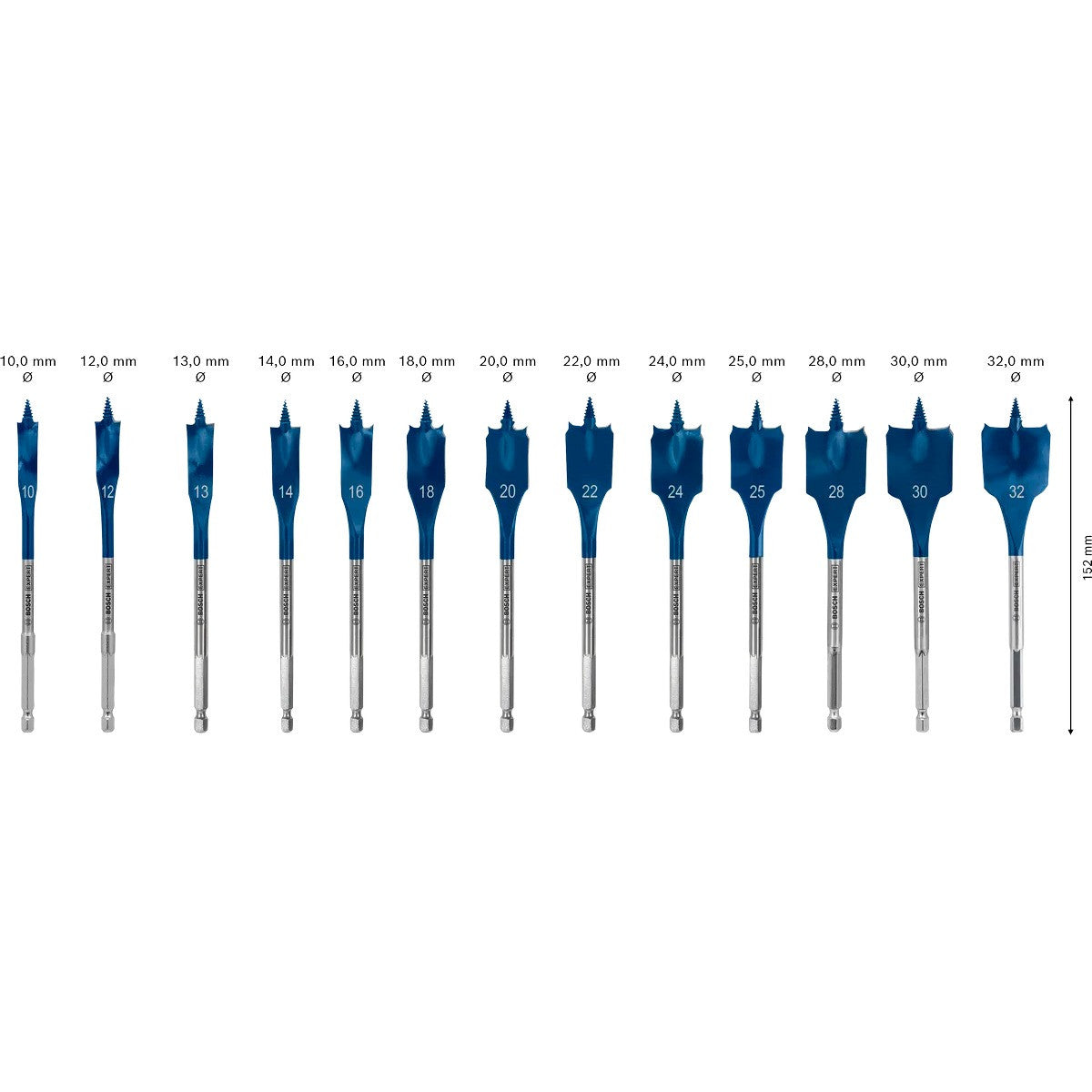 BOSCH EXPERT 13 Mèches Bois Self Cut Speed Ø10-32x152mm - 2608902112