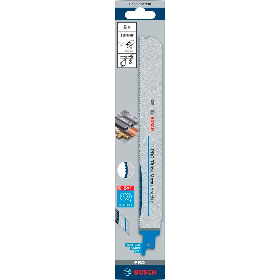 BOSCH Pro 5 Lames Sabre Métal 225mm S1137HBF - 2608658998