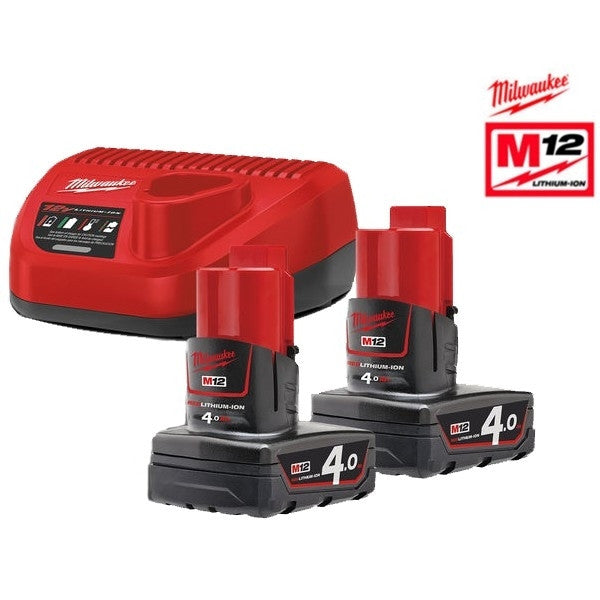Pack nrg 12v batterie 2x4ah + chargeur 4933459211 milwaukee